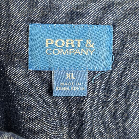 Pepsi-Cola Shirt Mens Size XL Denim Long Sleeve Button Down by Port & Company - Picture 9 of 13